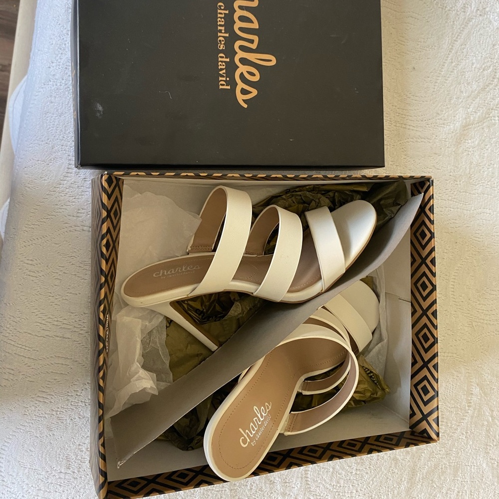 White strap mules